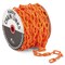 100 Foot Orange Plastic Safety Chain Barrier for Crowd Control, Queue Line, Concerts, Parking (2-Inch Links)
